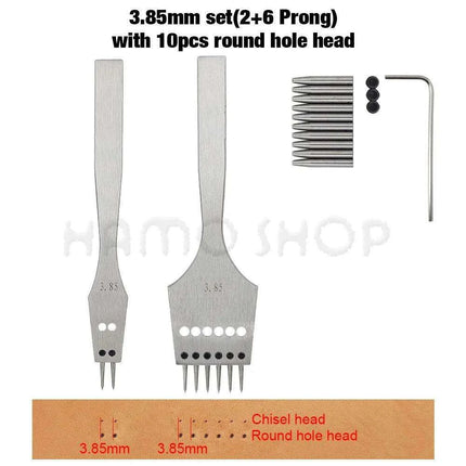 Premium Interchangeable Round Chisel Tool Set for Leather Crafting - Très Elite