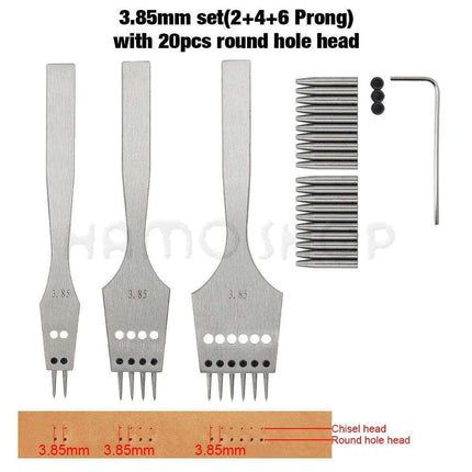 Premium Interchangeable Round Chisel Tool Set for Leather Crafting - Très Elite