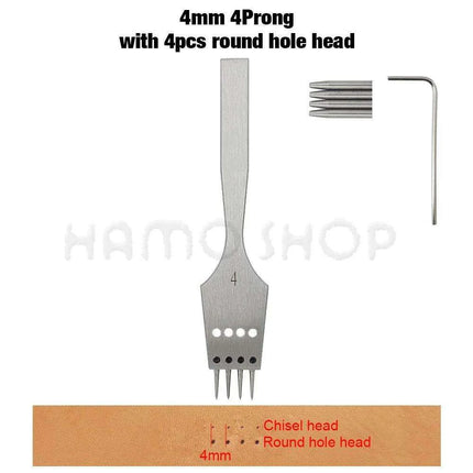 Premium Interchangeable Round Chisel Tool Set for Leather Crafting - Très Elite