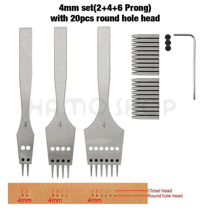Premium Interchangeable Round Chisel Tool Set for Leather Crafting - Très Elite