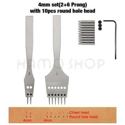 Premium Interchangeable Round Chisel Tool Set for Leather Crafting - Très Elite