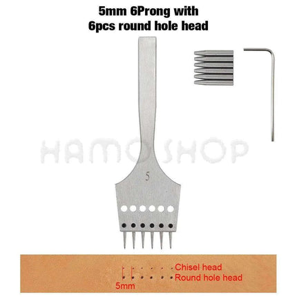 Premium Interchangeable Round Chisel Tool Set for Leather Crafting - Très Elite