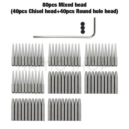 Premium Interchangeable Round Chisel Tool Set for Leather Crafting - Très Elite