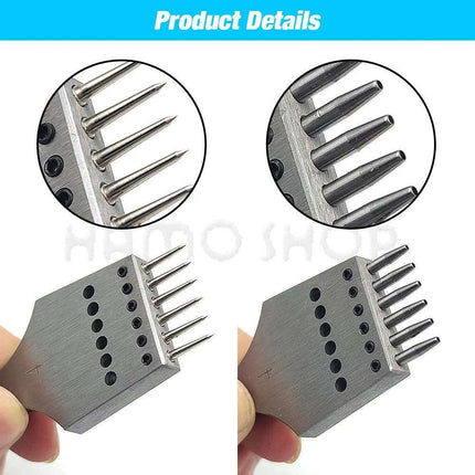 Premium Interchangeable Round Chisel Tool Set for Leather Crafting - Très Elite