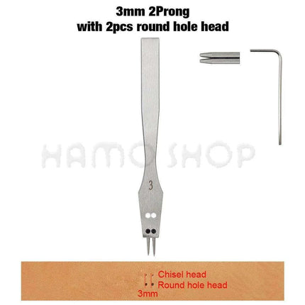 Premium Interchangeable Round Chisel Tool Set for Leather Crafting - Très Elite