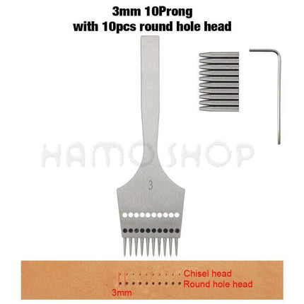 Premium Interchangeable Round Chisel Tool Set for Leather Crafting - Très Elite