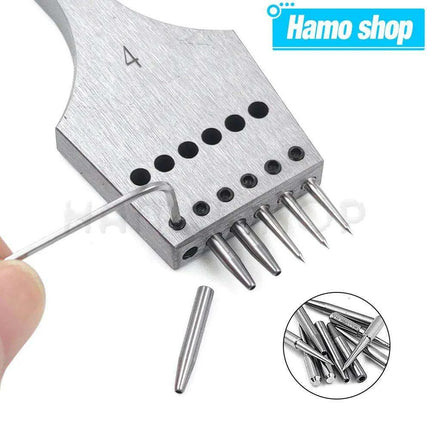Premium Interchangeable Round Chisel Tool Set for Leather Crafting - Très Elite