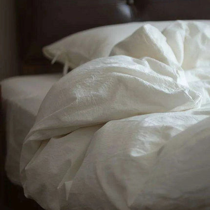 Premium Natural White Cotton Luxury Bedding Set - Elegant Duvet Covers & Sheets for Ultimate Comfort- Très Elite- Très Elite