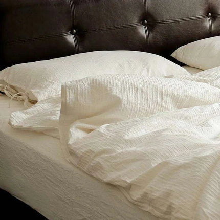 Premium Natural White Cotton Luxury Bedding Set - Elegant Duvet Covers & Sheets for Ultimate Comfort - Très Elite