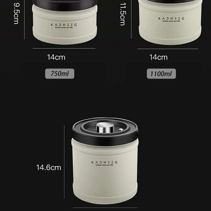 Premium Stainless Steel Coffee Storage Canister Set with CO2 Release Valve - Maximize Freshness & Kitchen Organization - Très Elite