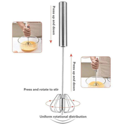 Premium Stainless Steel Egg Beater with Integrated Egg Holder - Essential Culinary Companion - Très Elite