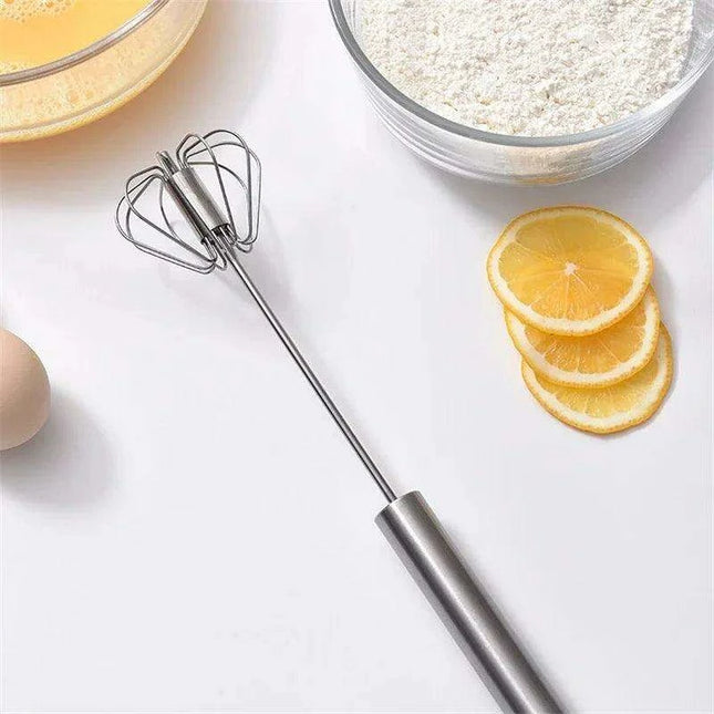 Premium Stainless Steel Egg Beater with Integrated Egg Holder - Essential Culinary Companion