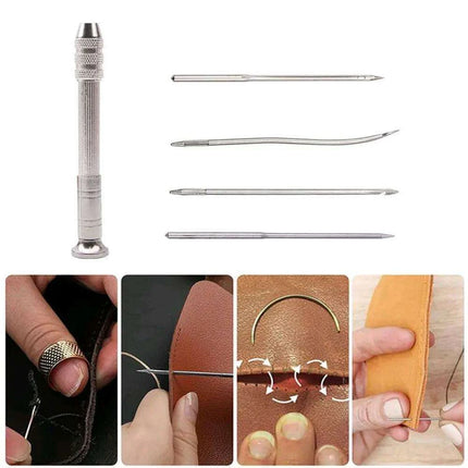 Premium Stainless Steel Leather Stitching Awl Kit for Crafting and Repair - Très Elite