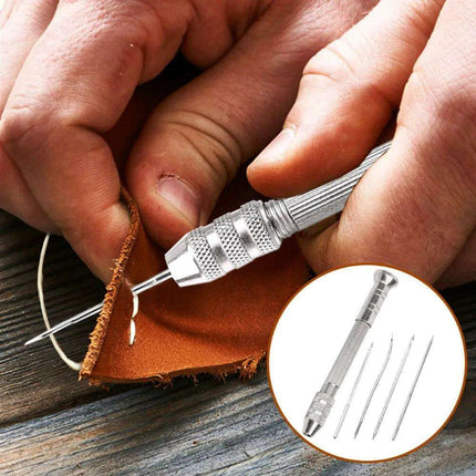 Premium Stainless Steel Leather Stitching Awl Kit for Crafting and Repair - Très Elite