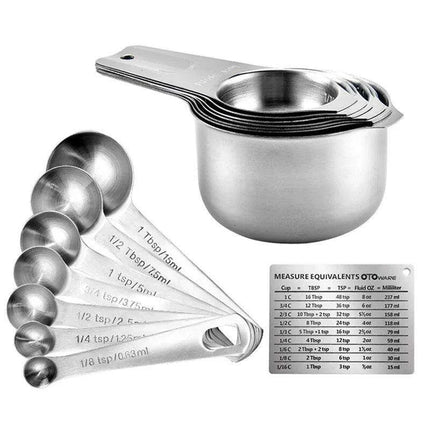 Premium Stainless Steel Measuring Tools Set with Salt Spoon - Essential for Every Kitchen - Très Elite