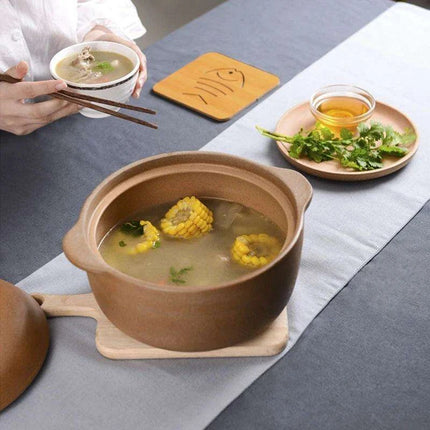 Premium Unglazed High-Temperature Clay Casserole Pot - Très Elite