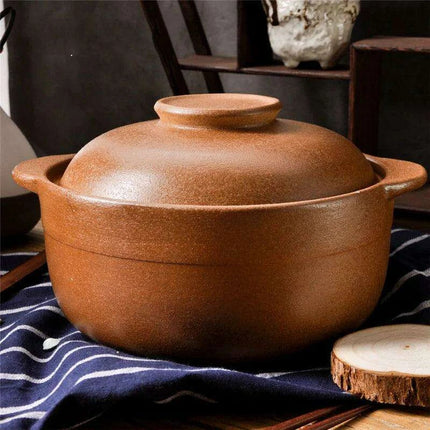 Premium Unglazed High-Temperature Clay Casserole Pot - Très Elite