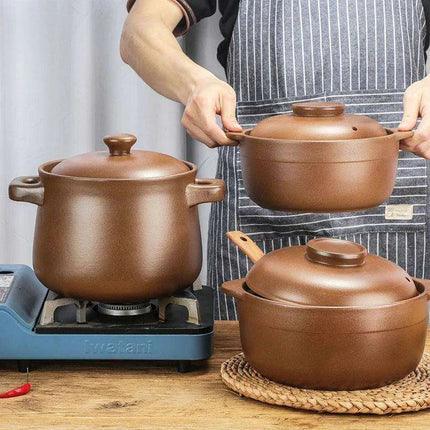 Premium Unglazed High-Temperature Clay Casserole Pot - Très Elite