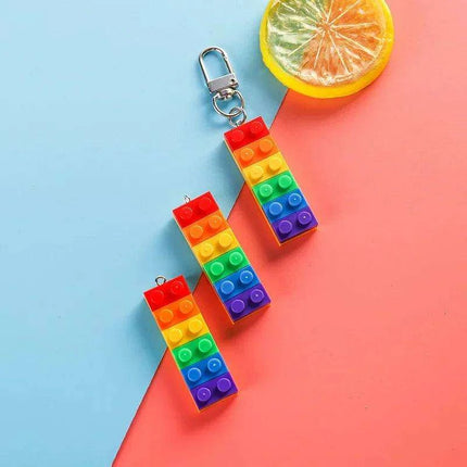 Prideful Spectrum Brick Keychain - Colorful Accessory for LGBTQ+ Celebration - Très Elite