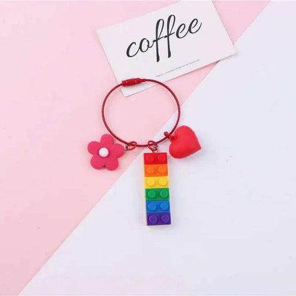Prideful Spectrum Brick Keychain - Colorful Accessory for LGBTQ+ Celebration - Très Elite