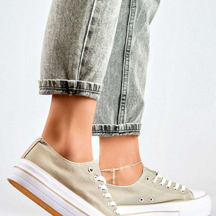 Primo Beige Textile Women's Sneakers - Très Elite