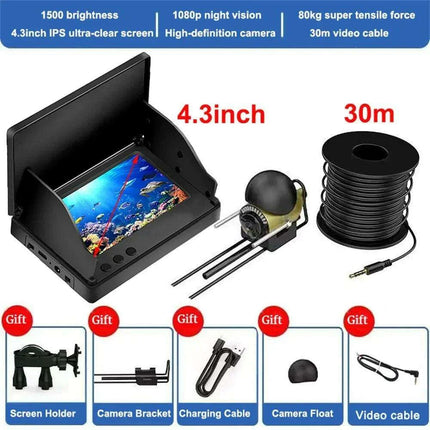 Professional 1080P Underwater Fishing Camera with 4.3" LCD, 220° Field of View, Night Vision, and Waterproof Design - Très Elite