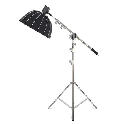 Professional Adjustable Stainless Steel Light Stand with Boom Arm & Sandbag - 2.49M Height - Très Elite