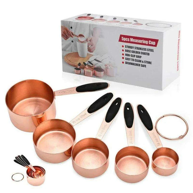 Professional Grade Stainless Steel Measuring Cups and Spoons Set - Perfect for Baking and Cocktails - Très Elite