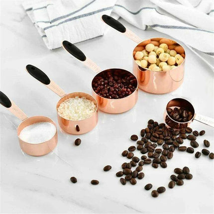 Professional Grade Stainless Steel Measuring Cups and Spoons Set - Perfect for Baking and Cocktails - Très Elite