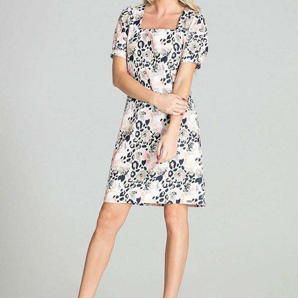 Puffed Sleeve Checkered Midi Dress with Elegant Square Neck - Très Elite