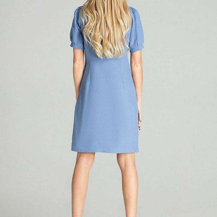 Puffed Sleeve Checkered Midi Dress with Elegant Square Neck - Très Elite