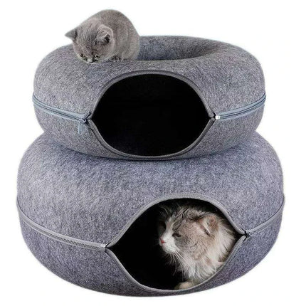 Purrfect Play & Rest Tunnel Bed - Interactive Cat Retreat - Très Elite