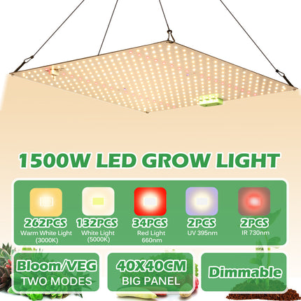 Quantum Plate Plant Grow Light 120W Full Spectrum With Remote - Très Elite