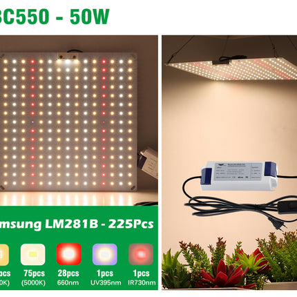 Quantum Plate Plant Grow Light 120W Full Spectrum With Remote - Très Elite
