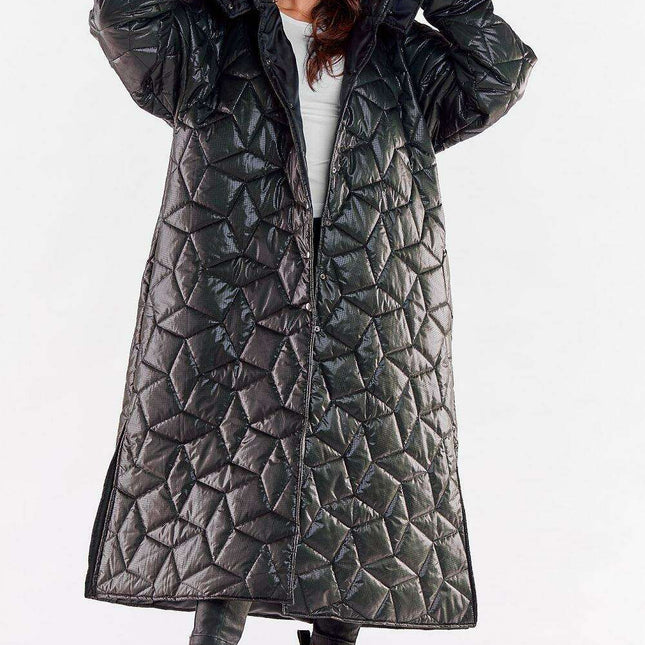 Quilted Hooded Coat with Enhanced Mobility Design