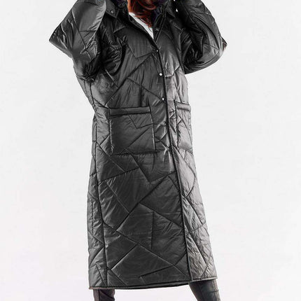 Quilted Hooded Coat with Large Square Pockets for Winter Wardrobe - Très Elite