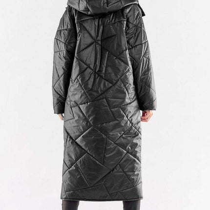 Quilted Hooded Coat with Large Square Pockets for Winter Wardrobe - Très Elite