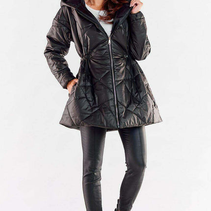 Quilted Hooded Windbreaker Jacket with Adjustable Waist - Fully Lined & Versatile - Très Elite