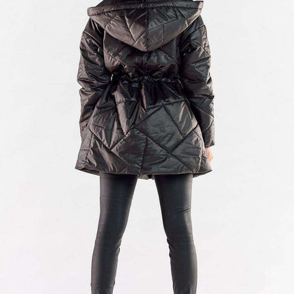 Quilted Hooded Windbreaker Jacket with Adjustable Waist - Fully Lined & Versatile - Très Elite