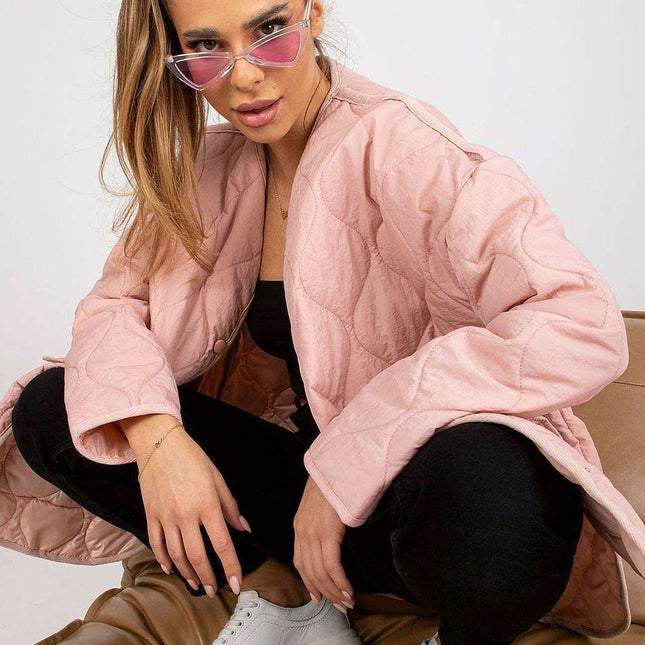 Quilted Parisian Jacket With Press Studs for Women Chic