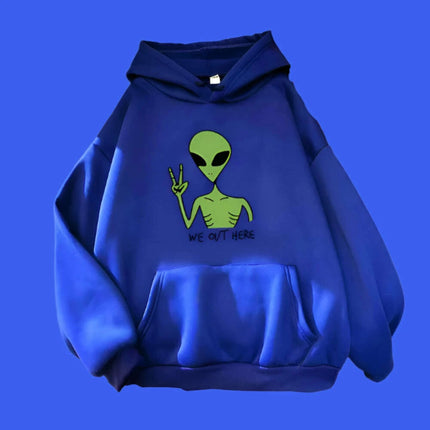 Quirky Green Alien Hoodies for Girls - Fun and Cozy Winter Sweatshirts - Très Elite