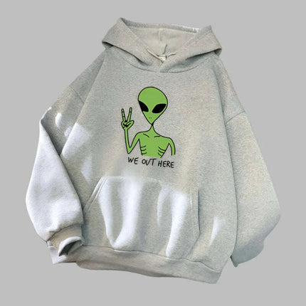Quirky Green Alien Hoodies for Girls - Fun and Cozy Winter Sweatshirts - Très Elite