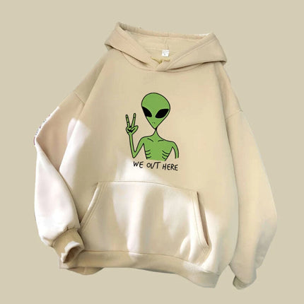 Quirky Green Alien Hoodies for Girls - Fun and Cozy Winter Sweatshirts - Très Elite