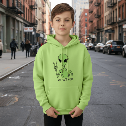 Quirky Green Alien Hoodies for Girls - Fun and Cozy Winter Sweatshirts - Très Elite