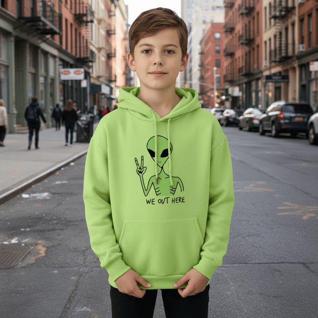 Quirky Green Alien Hoodies for Girls - Fun and Cozy Winter Sweatshirts