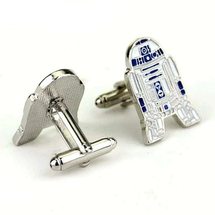 R2-D2 Movie-Inspired Cufflinks: Stylish Alloy Accessories for Star Wars Enthusiasts - Très Elite