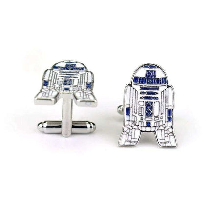 R2-D2 Movie-Inspired Cufflinks: Stylish Alloy Accessories for Star Wars Enthusiasts - Très Elite