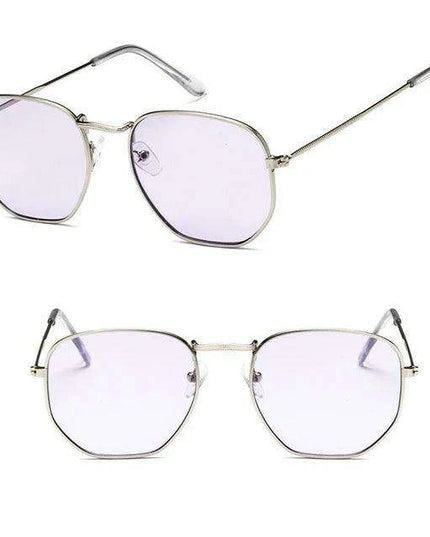 Chic Hexagonal Sunglasses with UV Protection and Timeless Style