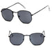 Hexagonal Mirror Sunglasses with UV Protection and Classic Design