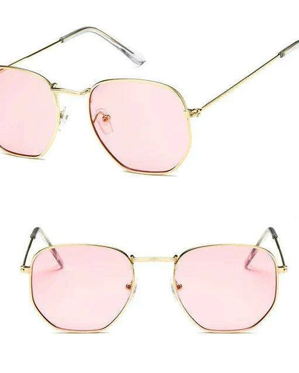 Chic Hexagonal Sunglasses with UV Protection and Timeless Style